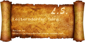 Leitersdorfer Sára névjegykártya